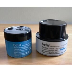 BELIEF True Cream Aqua Bomb & Moisturizing Eye Bomb Travel Sizes .33oz .17oz